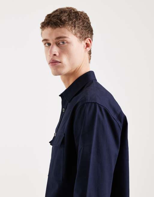 ASOS DESIGN - Marineblå afslappet skjorte, 4 af 5