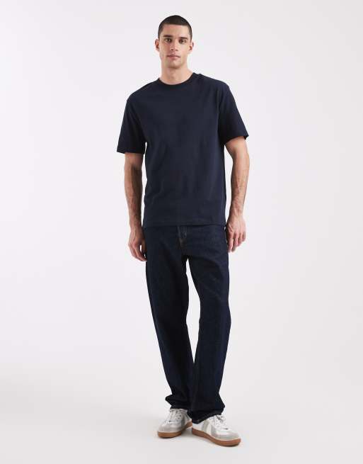 ASOS DESIGN - Marineblå afslappet T-shirt i kraftigt stof, 2 af 5