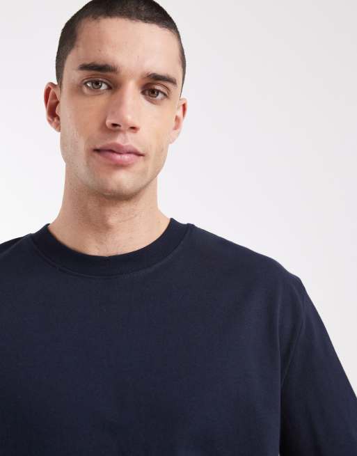 ASOS DESIGN - Marineblå afslappet T-shirt i kraftigt stof, 5 af 5