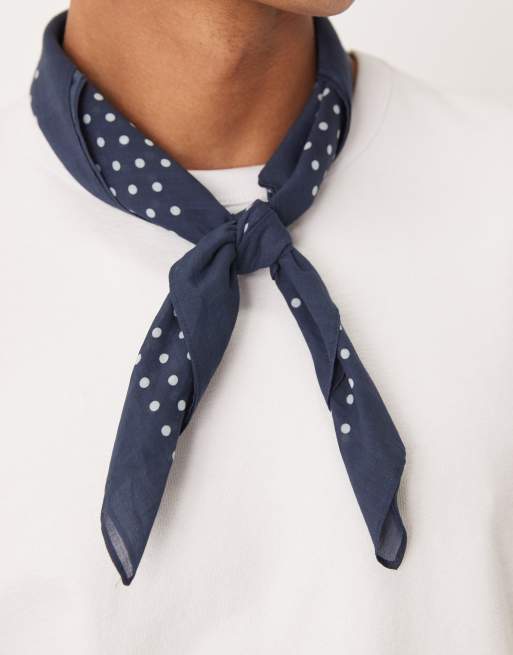 ASOS DESIGN - Marineblå bandana i bomuld med polkaprikker , 2 af 3