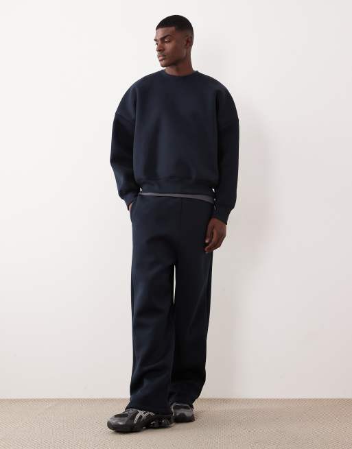 ASOS DESIGN - Marineblå ekstremt oversized sweatshirt i kraftigt scuba-lignende stof, 2 af 5