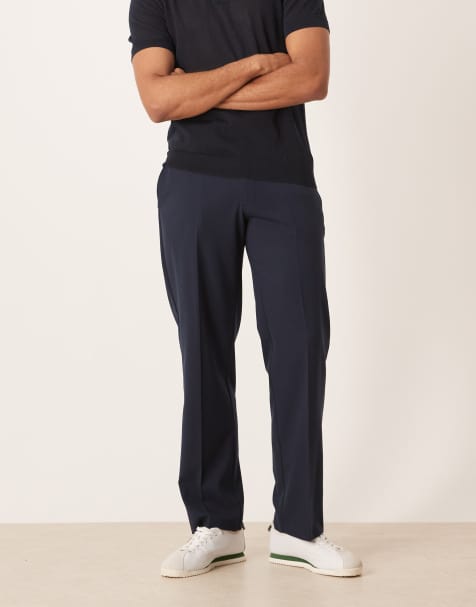 ASOS DESIGN - Marineblå elegante bukser med lige ben - view 1