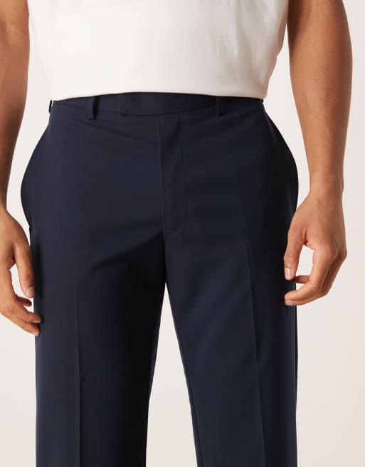 ASOS DESIGN - Marineblå elegante bukser med lige ben, 4 af 5