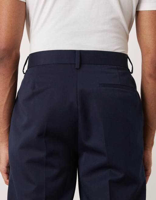 ASOS DESIGN - Marineblå elegante oversized bukser med indsnævrede ben og læg foran, 5 af 5