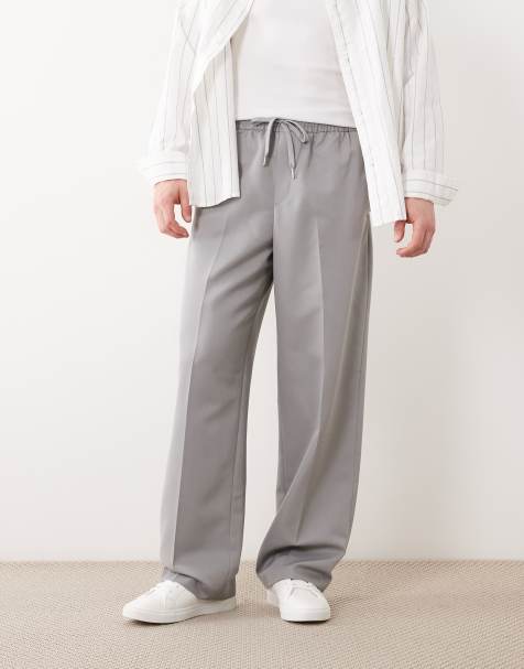 ASOS DESIGN - Marineblå elegante pull-on-bukser med vide ben - view 1