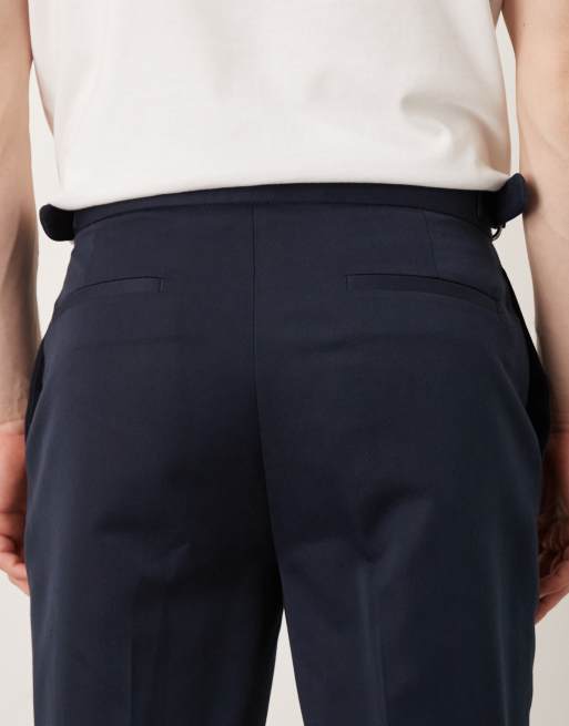ASOS DESIGN - Marineblå elegante tapered bukser med sidejustering, 5 af 5