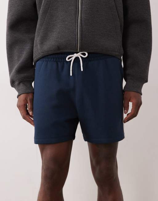 ASOS DESIGN - Marineblå korte jerseyshorts i Slim Fit med kontrastkanter i siden, 5 af 5