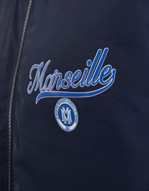 ASOS DESIGN - Marineblå let bomber-jakke med print, 5 af 5
