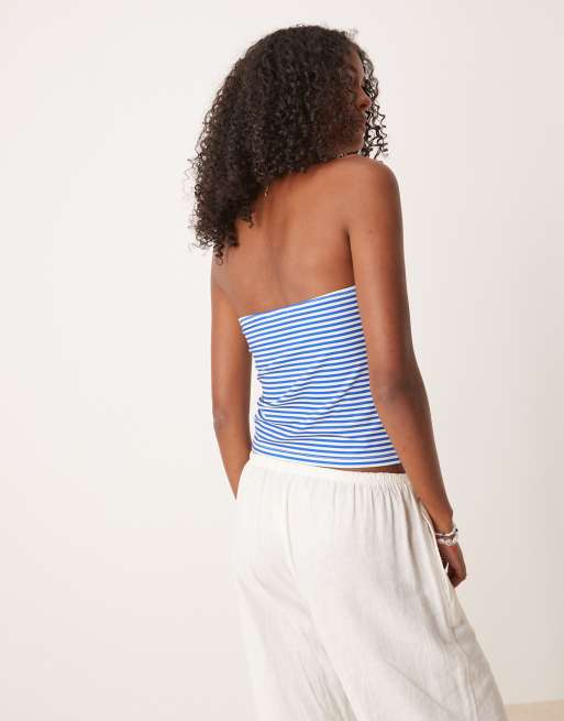 ASOS DESIGN - Marineblå longline-top med bandeau-snit og applikeret krabbegrafik, 4 af 4