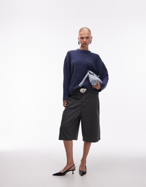 ASOS DESIGN - Marineblå longline-trøje med rund hals , 4 af 4