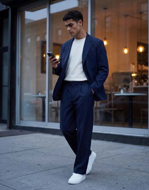 ASOS DESIGN - Marineblå løstsiddende blazer i bomuldstwill, 12 af 12