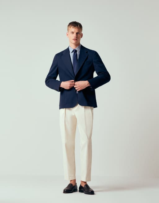 ASOS DESIGN - Marineblå løstsiddende blazer i bomuldstwill, 2 af 12
