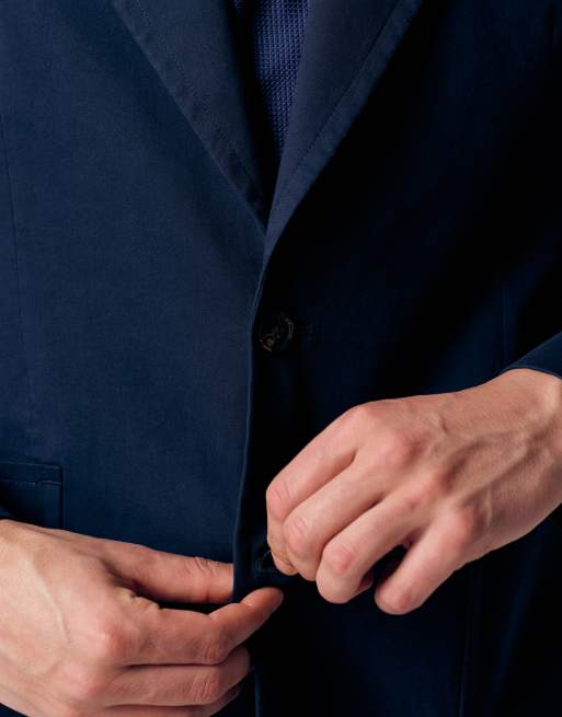 ASOS DESIGN - Marineblå løstsiddende blazer i bomuldstwill, 3 af 12