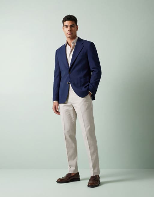 ASOS DESIGN - Marineblå løstsiddende blazer i bomuldstwill, 9 af 12