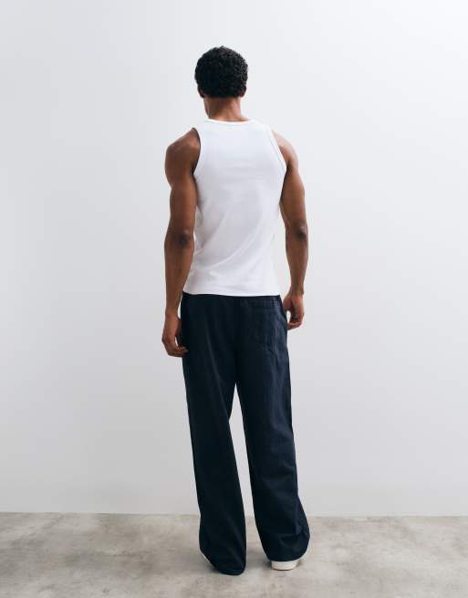ASOS DESIGN - Marineblå løstsiddende bukser, 3 af 5