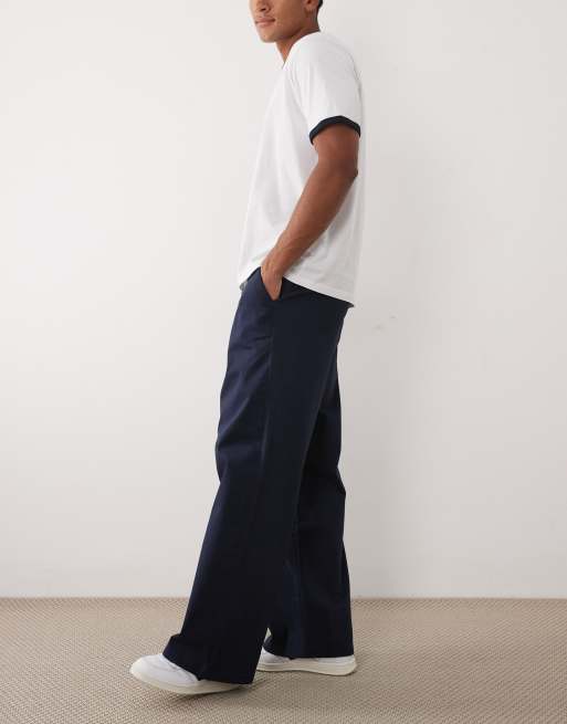 ASOS DESIGN - Marineblå løstsiddende chinos, 3 af 5
