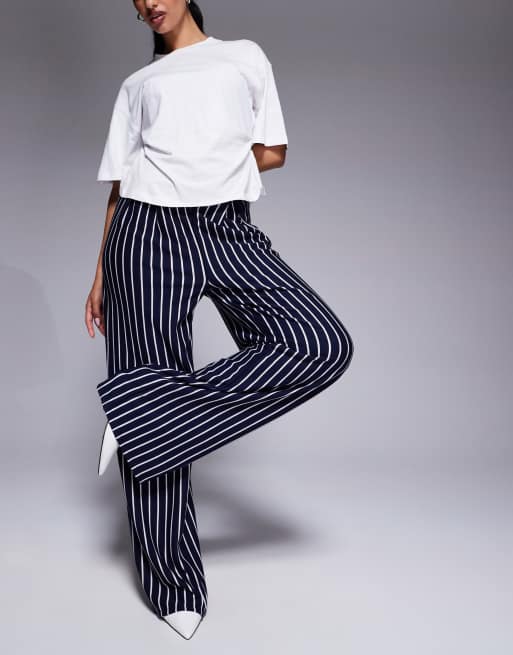 ASOS DESIGN - Marineblå og hvide og skræddersyede joggingbukser med striber, 2 af 5
