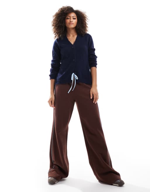 ASOS DESIGN - Marineblå og longline cardigan med V-hals og figursyet talje, 2 af 4