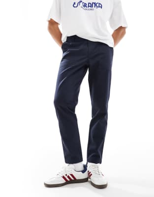 ASOS DESIGN - Marineblå og tapered bukser - view 1