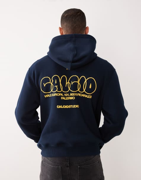 ASOS DESIGN - Marineblå oversized hættetrøje med tekstprint med bobledesign - view 1