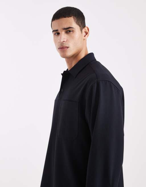ASOS DESIGN - Marineblå oversized overhead-rugbytrøje, 4 af 5