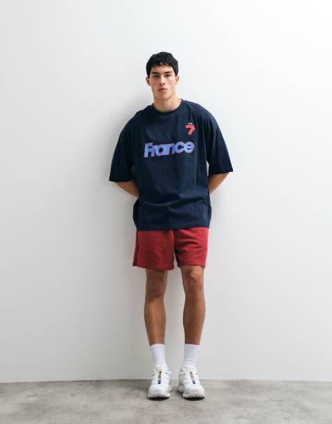 ASOS DESIGN - Marineblå oversized T-shirt med 'France'-fodboldprint - view 1