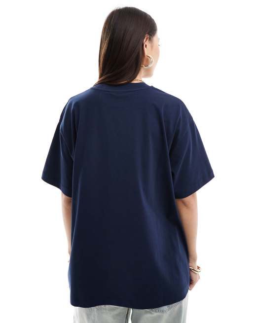ASOS DESIGN - Marineblå oversized T-shirt med grafisk 'Flower Market'-print, 4 af 4