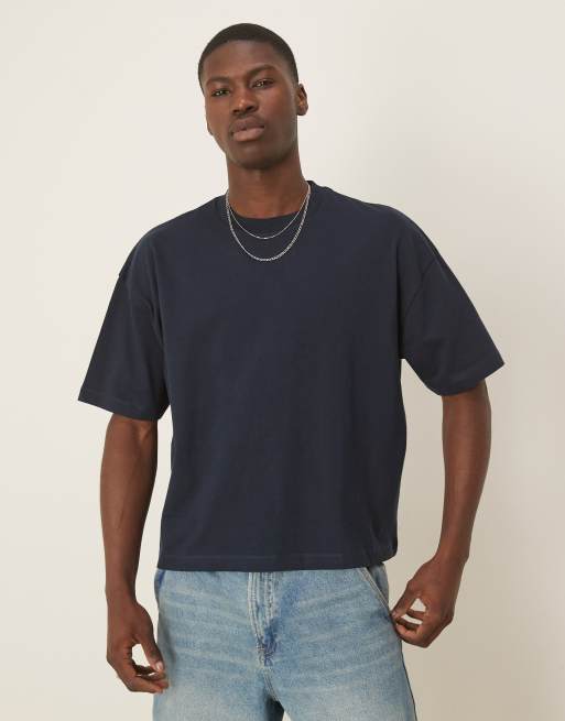 ASOS DESIGN - Marineblå oversized T-shirt med kosmisk print i firkantet pasform, 3 af 4