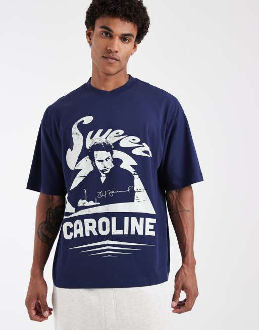 ASOS DESIGN - Marineblå oversized T-shirt med 'Neil Diamond Sweet Caroline'-print, 2 af 5