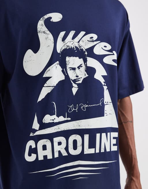 ASOS DESIGN - Marineblå oversized T-shirt med 'Neil Diamond Sweet Caroline'-print, 4 af 5