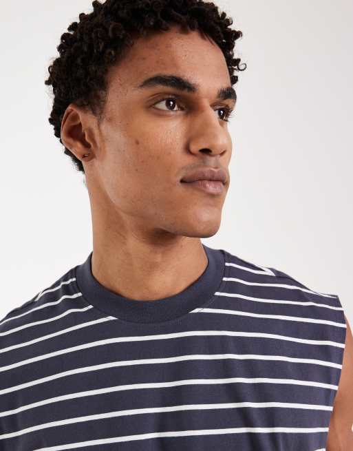 ASOS DESIGN - Marineblå oversized tanktop med hvide striber, 5 af 5