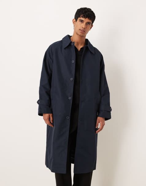 ASOS DESIGN - Marineblå oversized trenchcoat - view 1