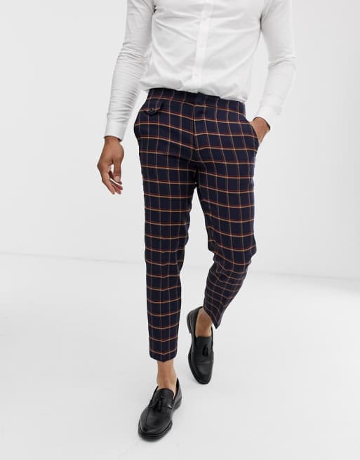 Skinny jakkesæt i navy vinduesrammetern fra ASOS DESIGN wedding, 2 af 3