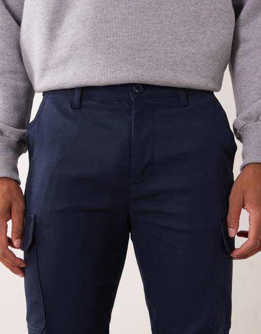 ASOS DESIGN - Marineblå skinny-cargobukser, 4 af 5