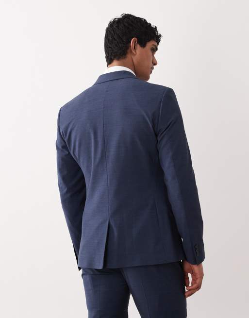 ASOS DESIGN - Marineblå skinny-habitjakke i vaskbar uld, 3 af 5