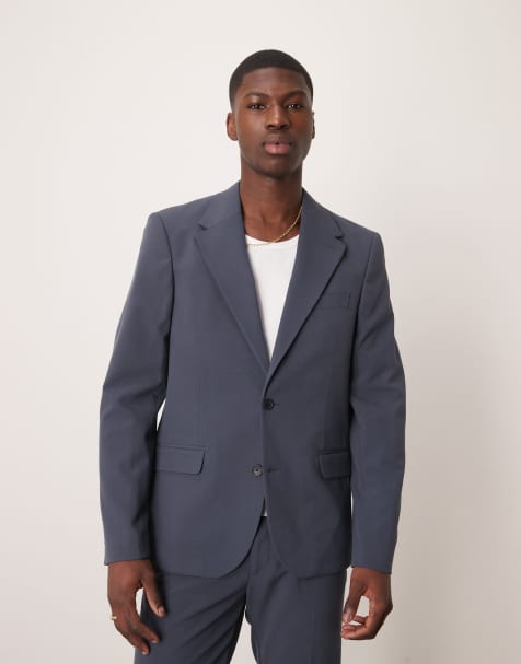 ASOS DESIGN - Marineblå skinny-habitjakke med firevejsstretch - view 1