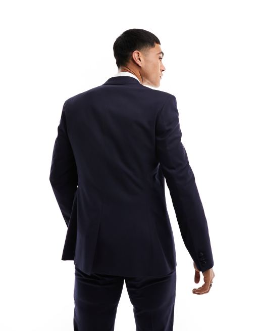 ASOS DESIGN - Marineblå skinny smokingjakke, 2 af 5