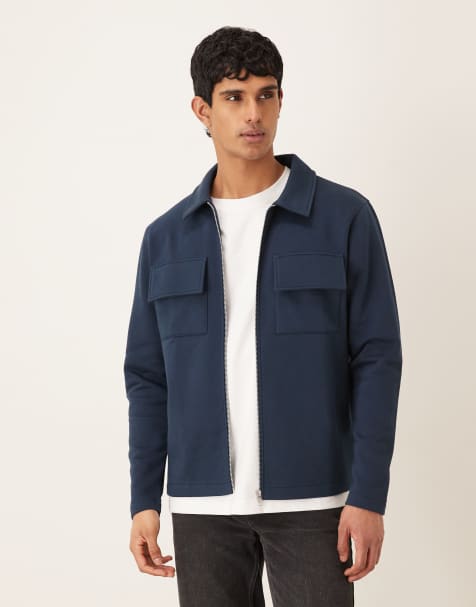 ASOS DESIGN - Marineblå skjortejakke med brystlommer - view 1