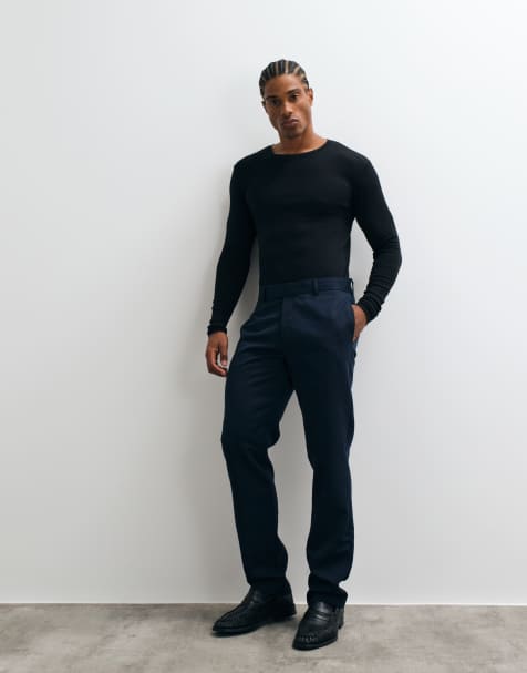 ASOS DESIGN - Marineblå skræddersyede slim-bukser - view 1