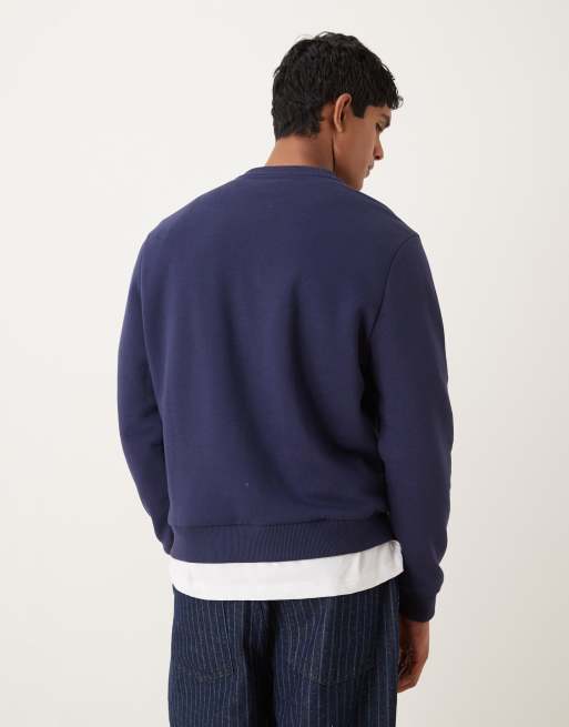 ASOS DESIGN - Marineblå standard fit-sweatshirt med sportsprint på brystet, 3 af 5