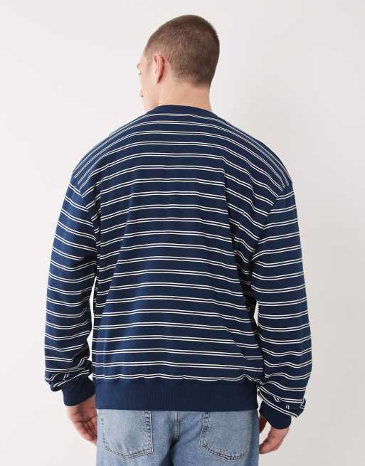 ASOS DESIGN - Marineblå stribet skjorte i afslappet pasform, 3 af 5