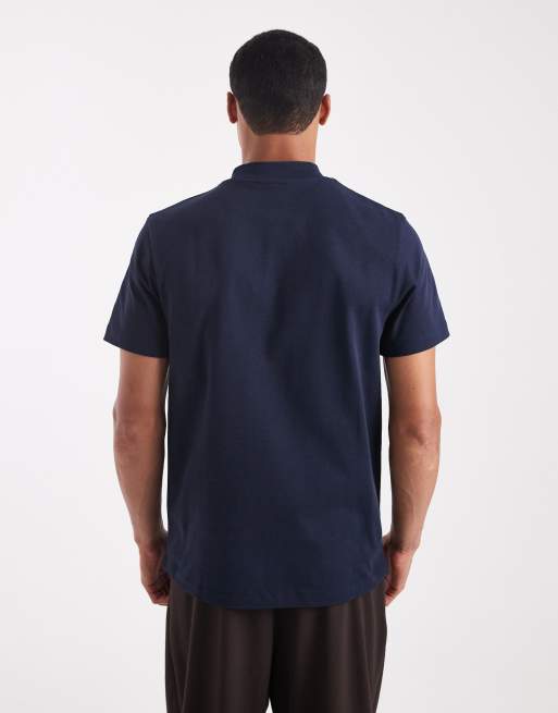 ASOS DESIGN - Marineblå T-shirt i kraftigt materiale med høj hals , 3 af 5