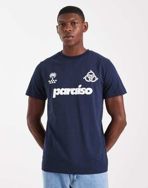 ASOS DESIGN - Marineblå T-shirt med sportsgrafik - view 1
