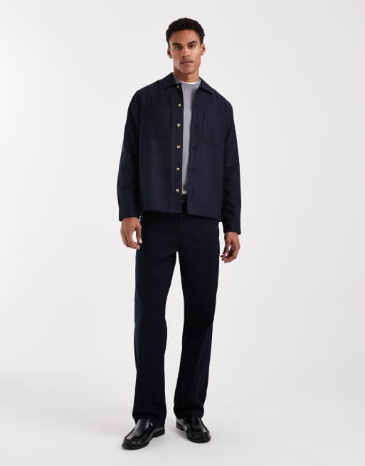 ASOS DESIGN – Marineblaue Hemdjacke aus Wollmischung, 2 von 5