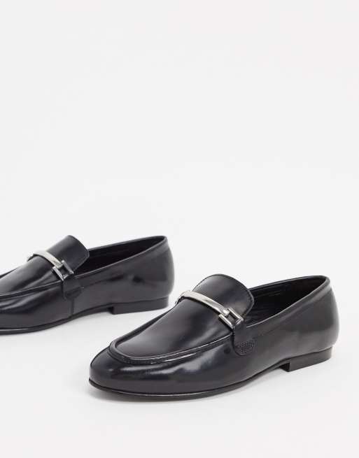 ASOS DESIGN - Mariot - Mocassini in pelle con catena neri, 2 di 4