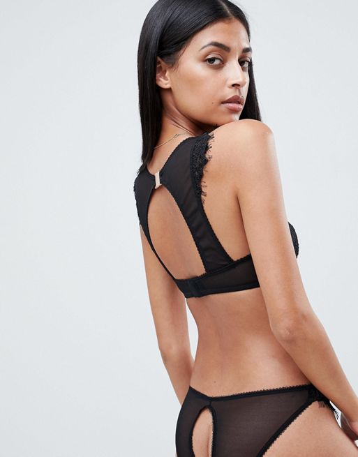 ASOS DESIGN Markle Corded Lace Cut Out Bralette and Underwear