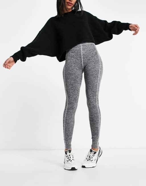 ASOS Design legging with seam detail in grey marl