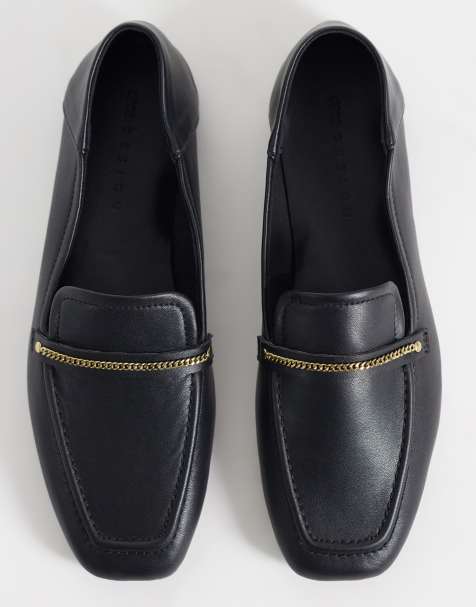 ASOS DESIGN Marlon mocasines de cadena slim en negro - view 1