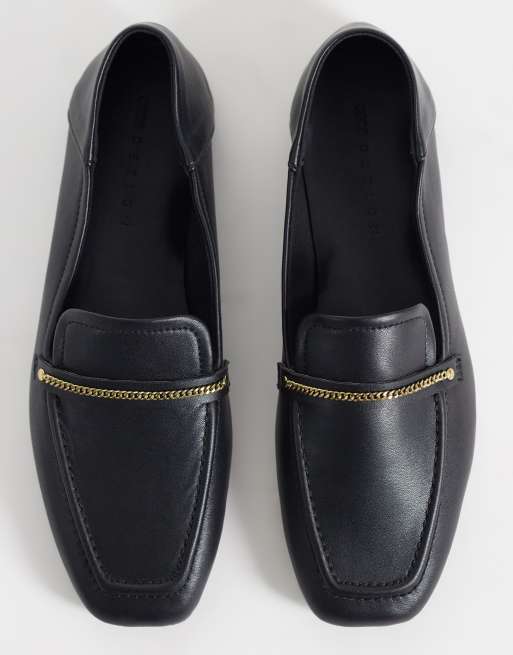 ASOS DESIGN Marlon slim chain loafers in black, 2 of 4