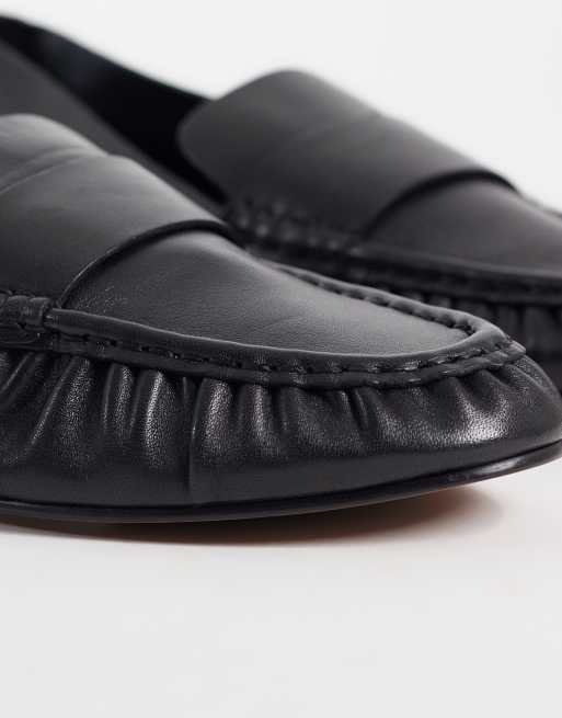 ASOS DESIGN Marlowe Loafer aus weichem, gerafftem schwarzem Leder, 3 von 4